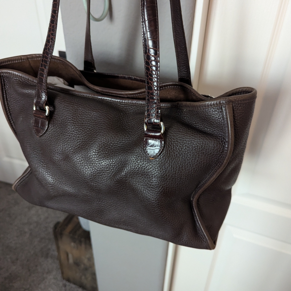 Brighton Brown Crocodile-Embossed Women's Bag - Picture 12 of 14